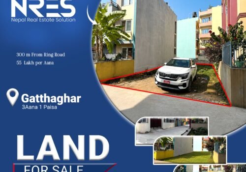 3 aana 1 daam Land for sale in Gathaghar, Bhaktapur- 55 lakh per aana
