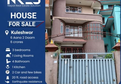 6 aana 2 paisa house for sale in Kuleshwor, Kathmandu