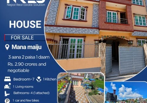 3 aana 2 paisa 1 daam House for sale in Manamaiju, Kathmandu
